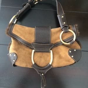Dolce & Gabbana suede and fur shoulder bag